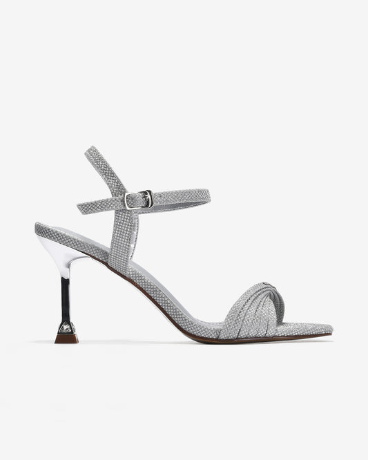 Giày Sandal Cao Gót Zucia Quai Xoắn Ánh Kim-SHLJ6-Xám Color1First