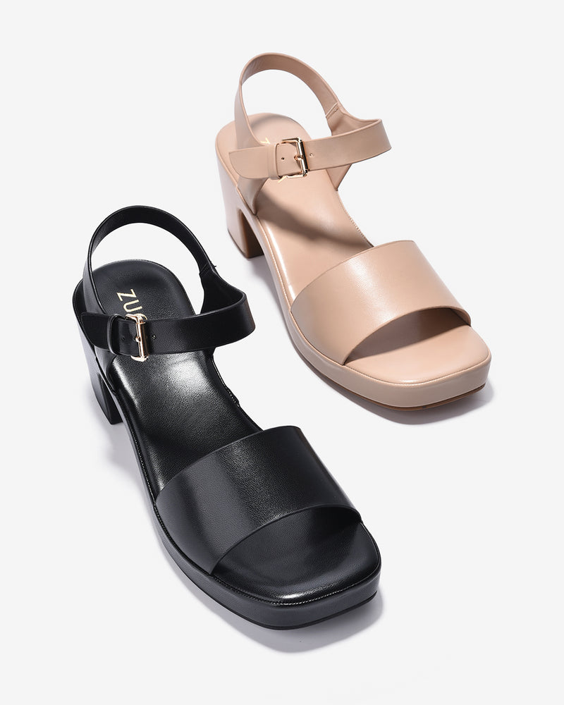 Sandal Cao Gót Zucia Quai Ngang Bảng To-SRX97-Đen Color2