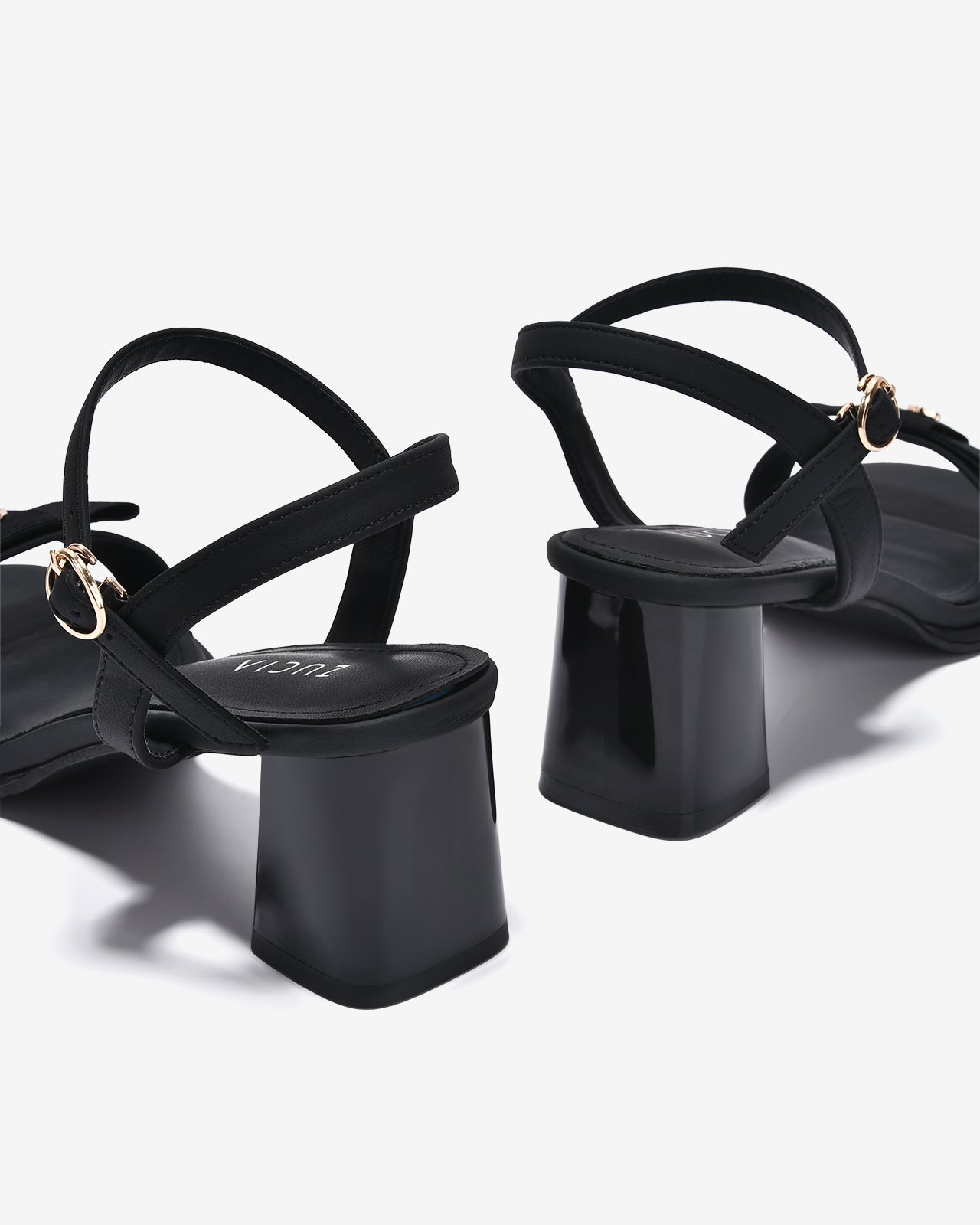 Sandal Cao Gót Zucia Nơ Ruy Băng Đính Logo-STH98-Đen Color2