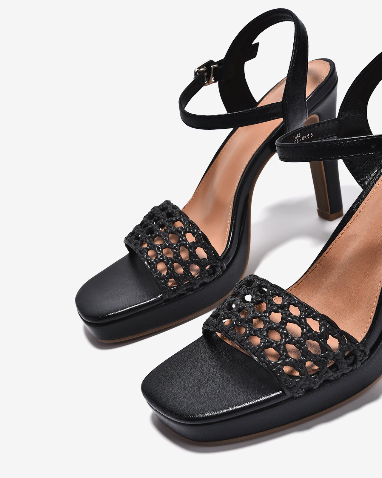 Sandal Cao Gót Zucia Platfrom Quai Đan Lưới-STHA8-Đen Color2