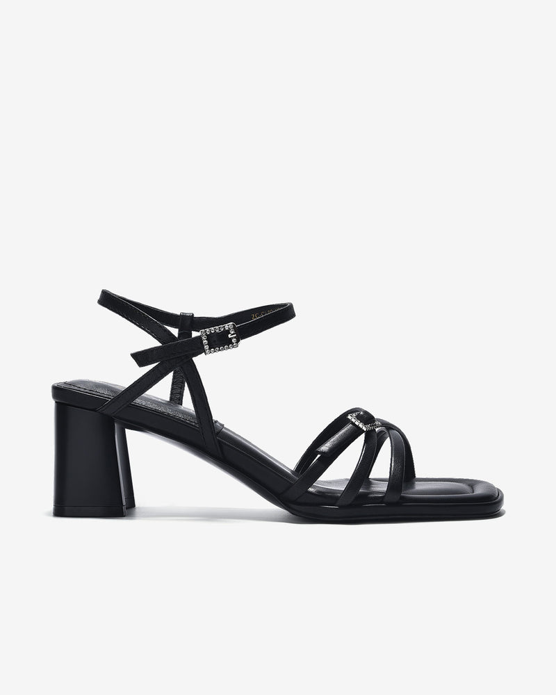 Giày Sandal Cao Gót Zuciani Thiết Kế Ankle Strap-SCL02-Đen Color1First