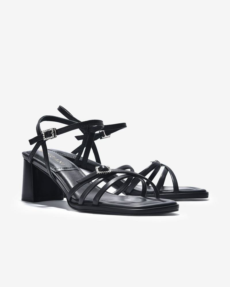 Giày Sandal Cao Gót Zuciani Thiết Kế Ankle Strap-SCL02-Đen Color1