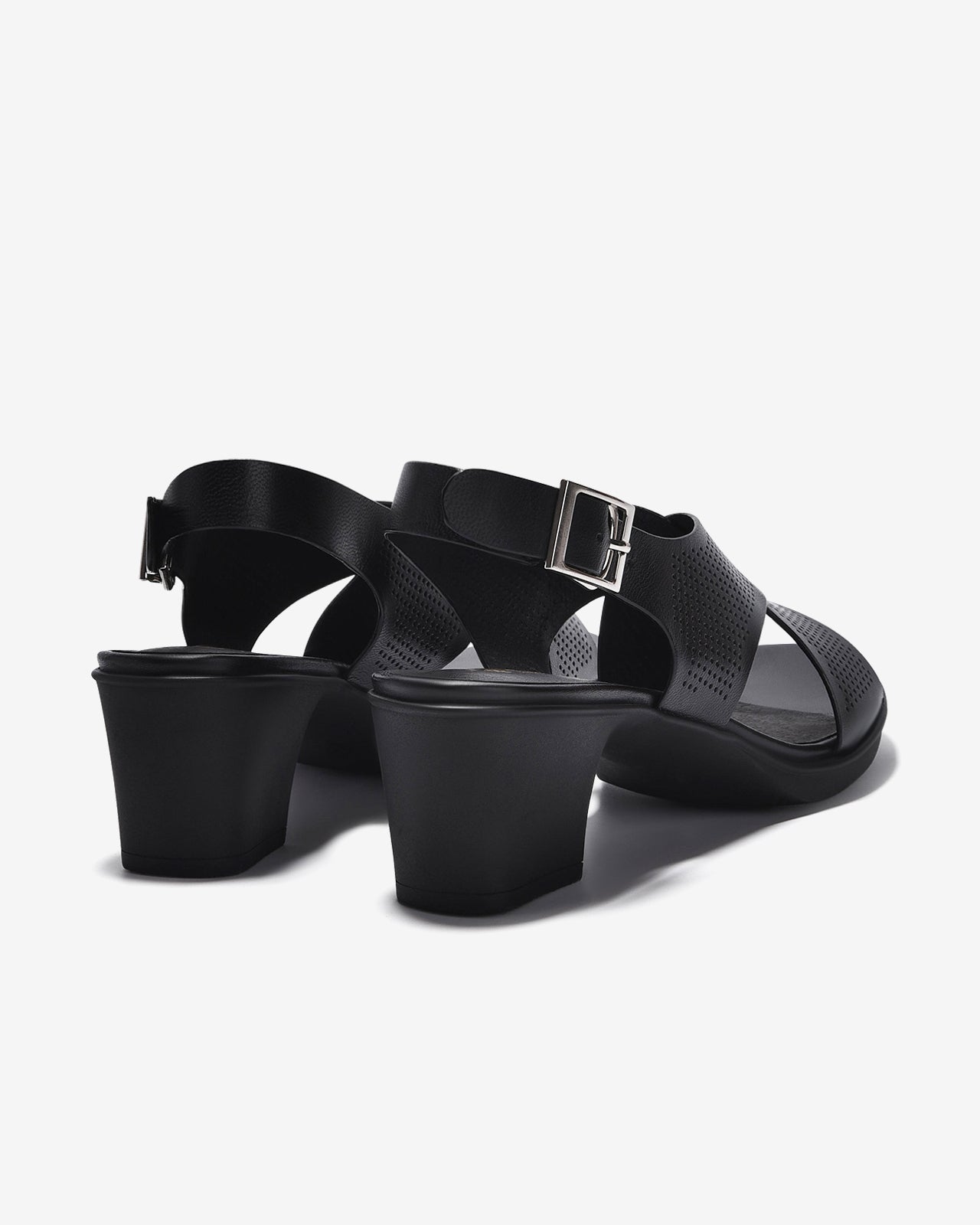 Giày Sandal Cao Gót Zuciani Đế Trụ Quai Chéo-SCM17-Đen Color2