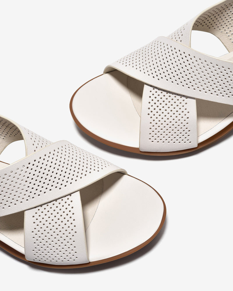 Giày Sandal Cao Gót Zuciani Đế Trụ Quai Chéo-SCM17-Trắng Color2