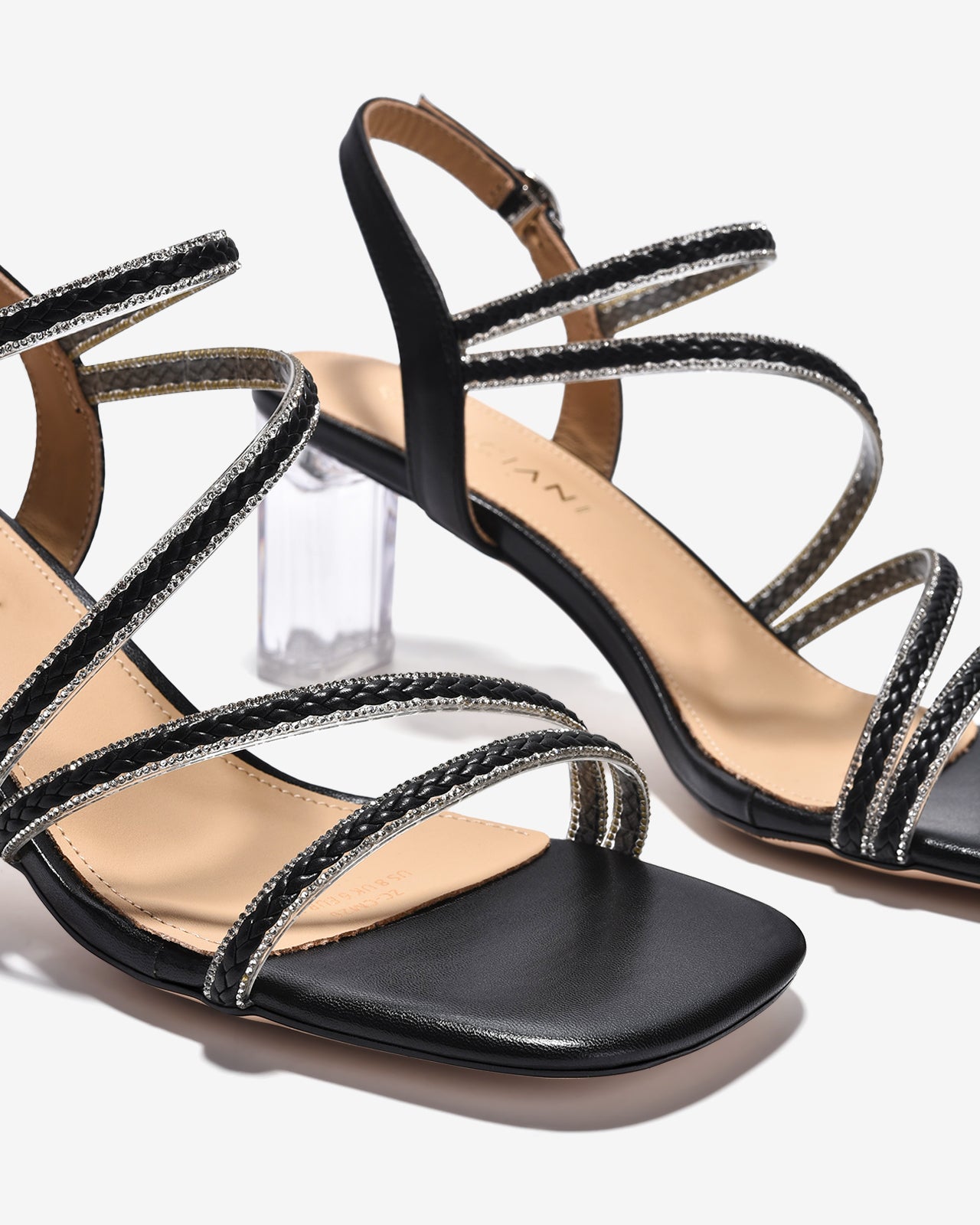 Giày Sandal Cao Gót Zuciani Đế 8cm Trong Suốt-SCM26-Đen Color2