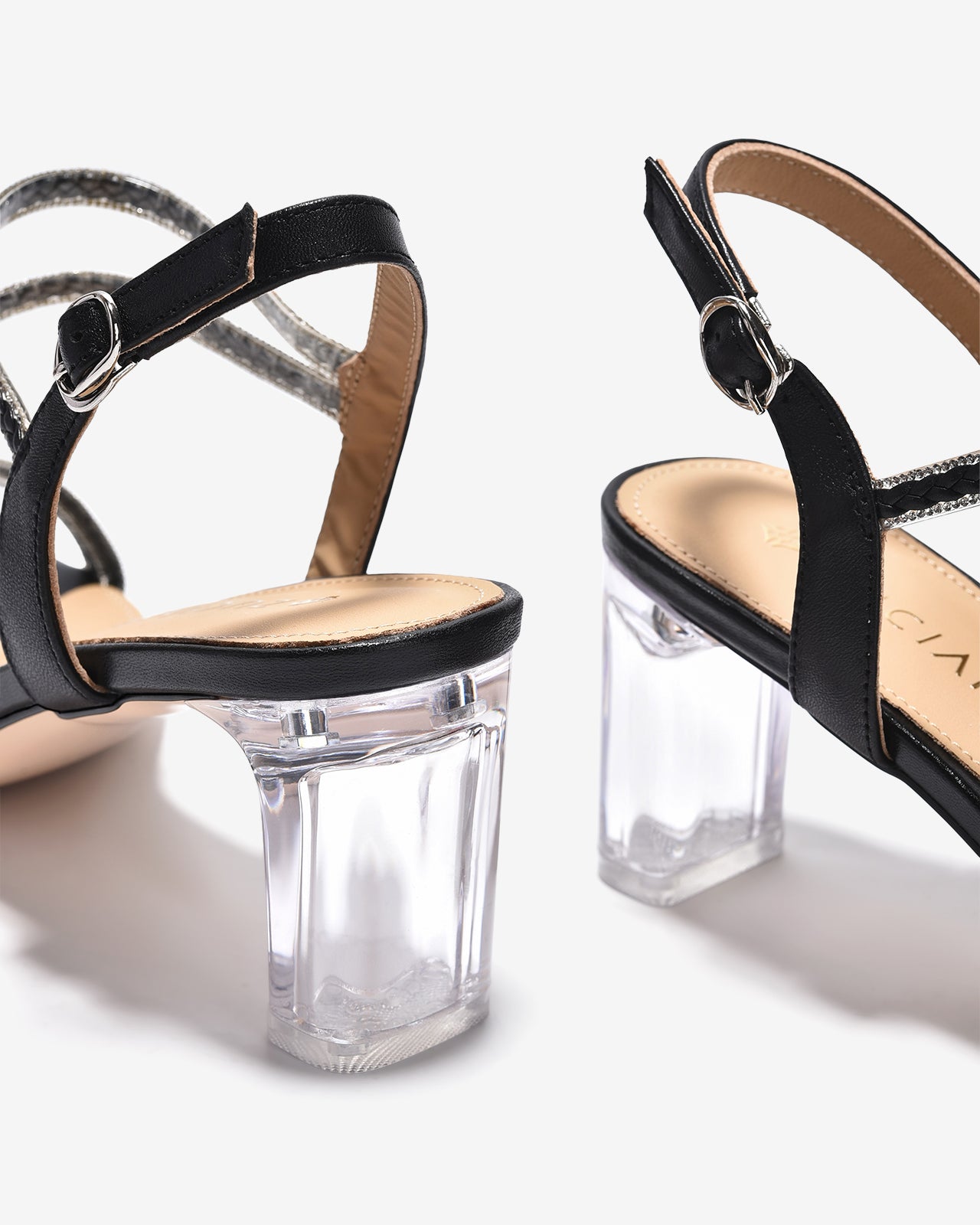 Giày Sandal Cao Gót Zuciani Đế 8cm Trong Suốt-SCM26-Đen Color2