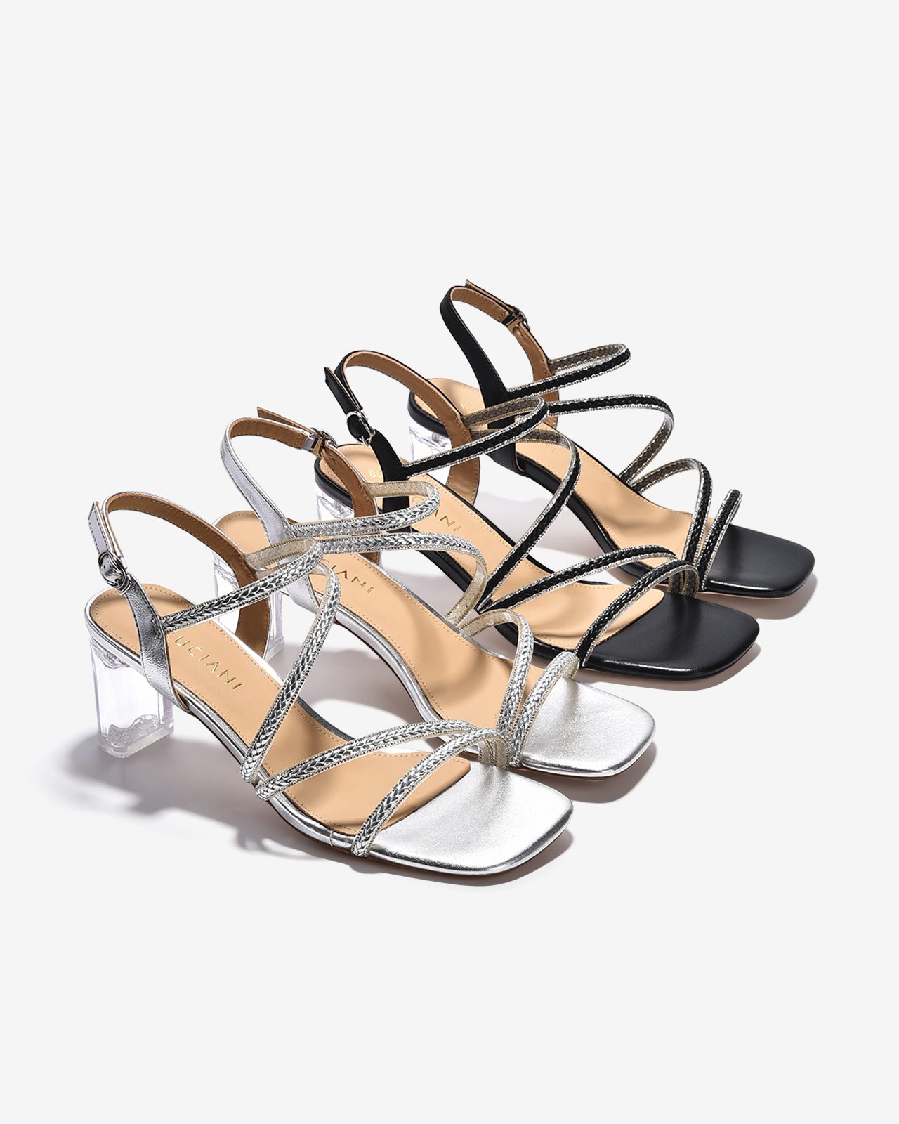 Giày Sandal Cao Gót Zuciani Đế 8cm Trong Suốt-SCM26-Đen Color2