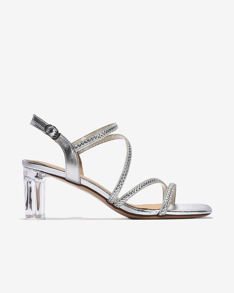 Giày Sandal Cao Gót Zuciani Đế 8cm Trong Suốt-SCM26-Xám Color2First