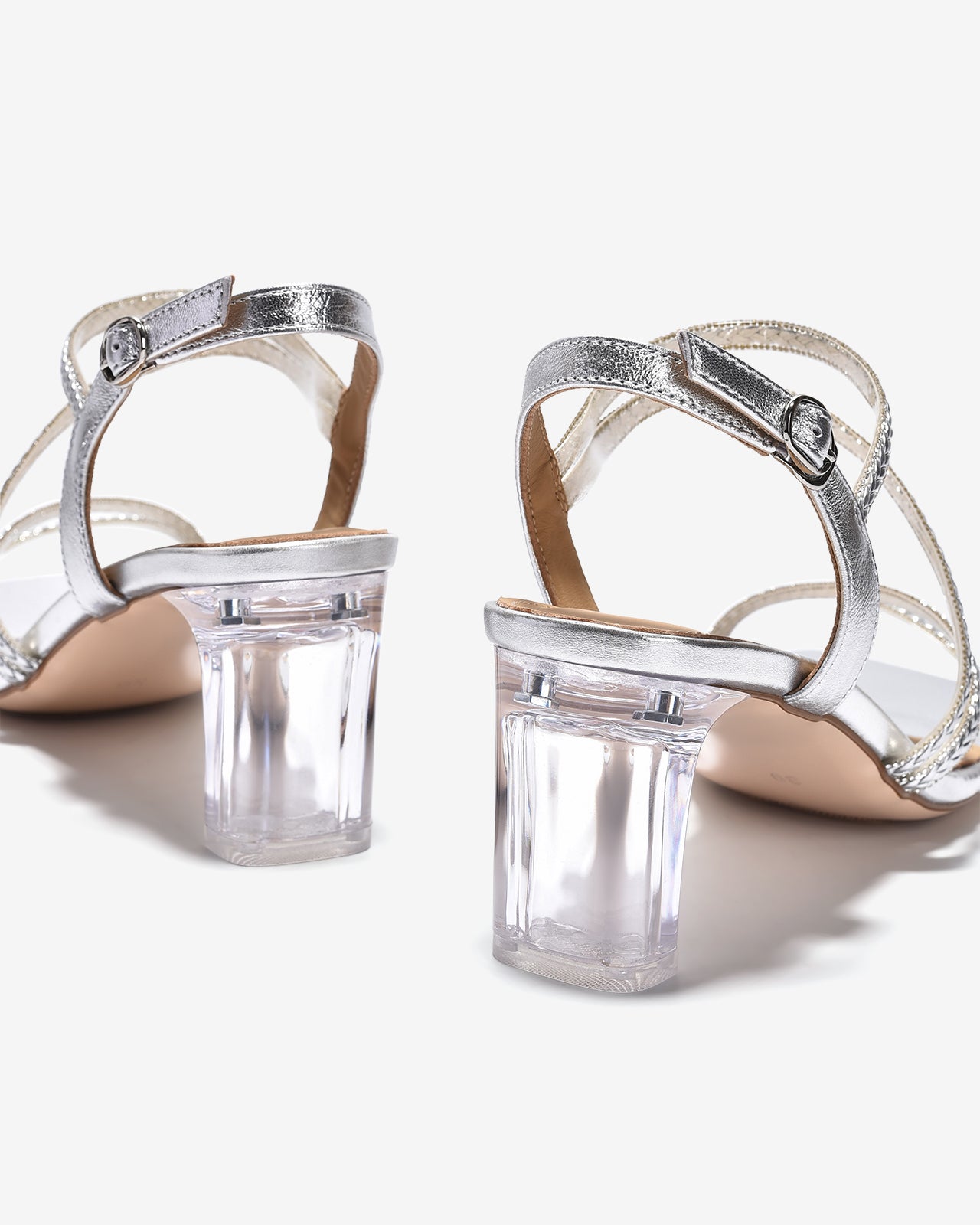 Giày Sandal Cao Gót Zuciani Đế 8cm Trong Suốt-SCM26-Xám Color1