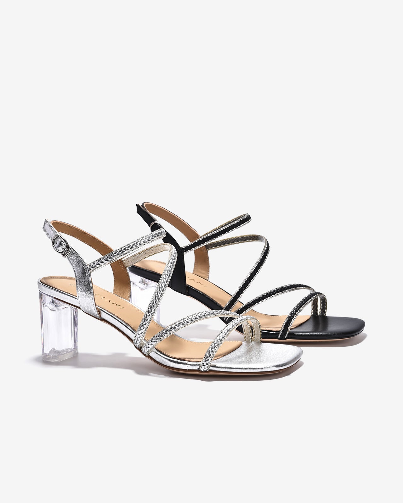 Giày Sandal Cao Gót Zuciani Đế 8cm Trong Suốt-SCM26-Xám Color1