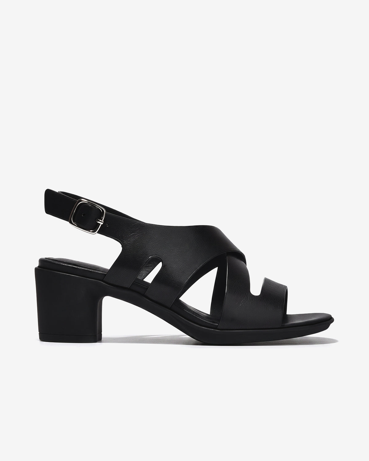 Sandal Cao Gót Nữ 6cm Zuciani Quai Đan Gót Vuông-SCM47Đen Color2First