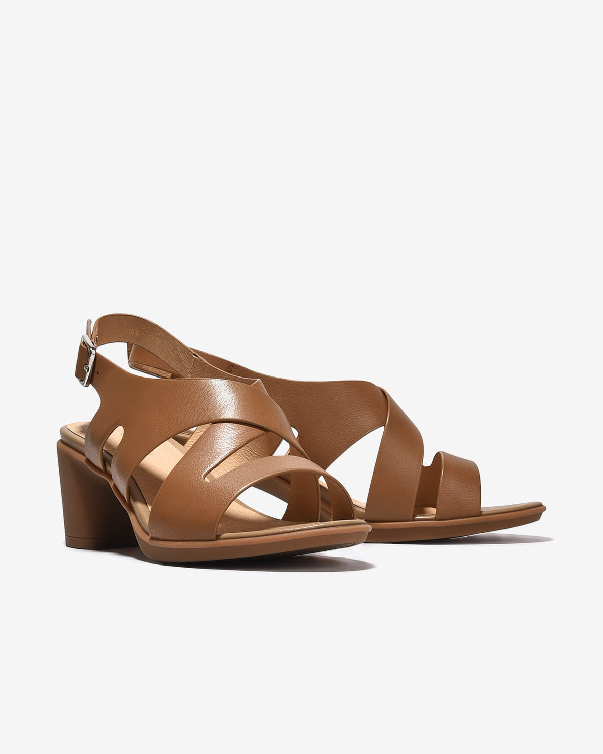 Sandal Cao Gót Nữ 6cm Zuciani Quai Đan Gót Vuông-SCM47-Nâu Color2