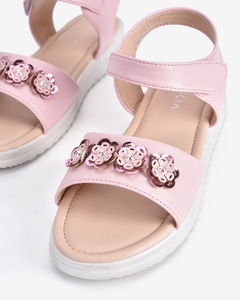 Giày Sandals Trẻ Em Zucia Đính Hoa Ngọc-SCS04-Hồng Color1