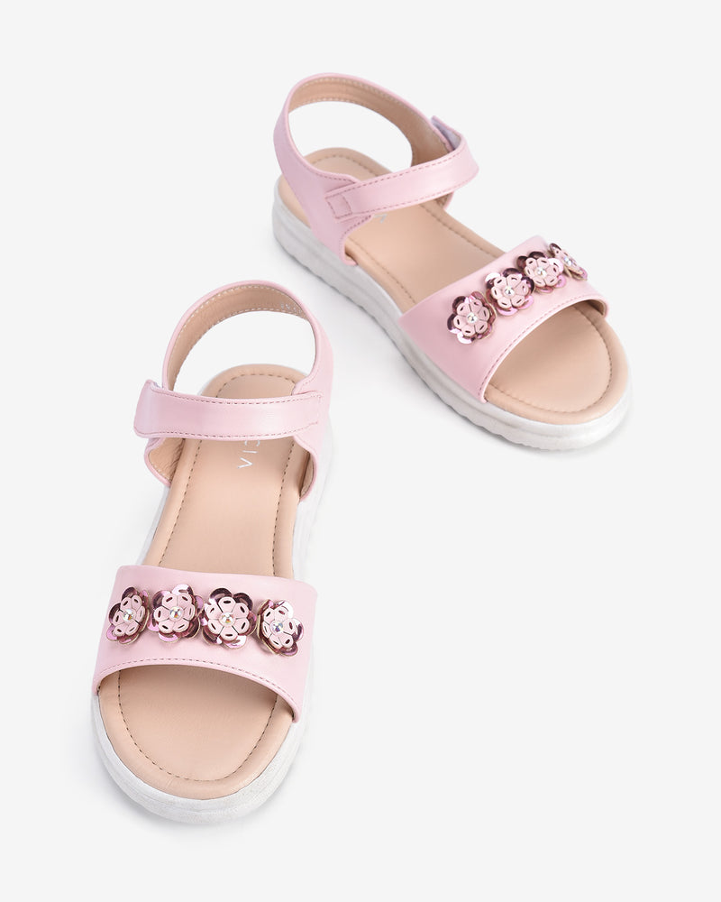 Giày Sandals Trẻ Em Zucia Đính Hoa Ngọc-SCS04-Hồng Color1