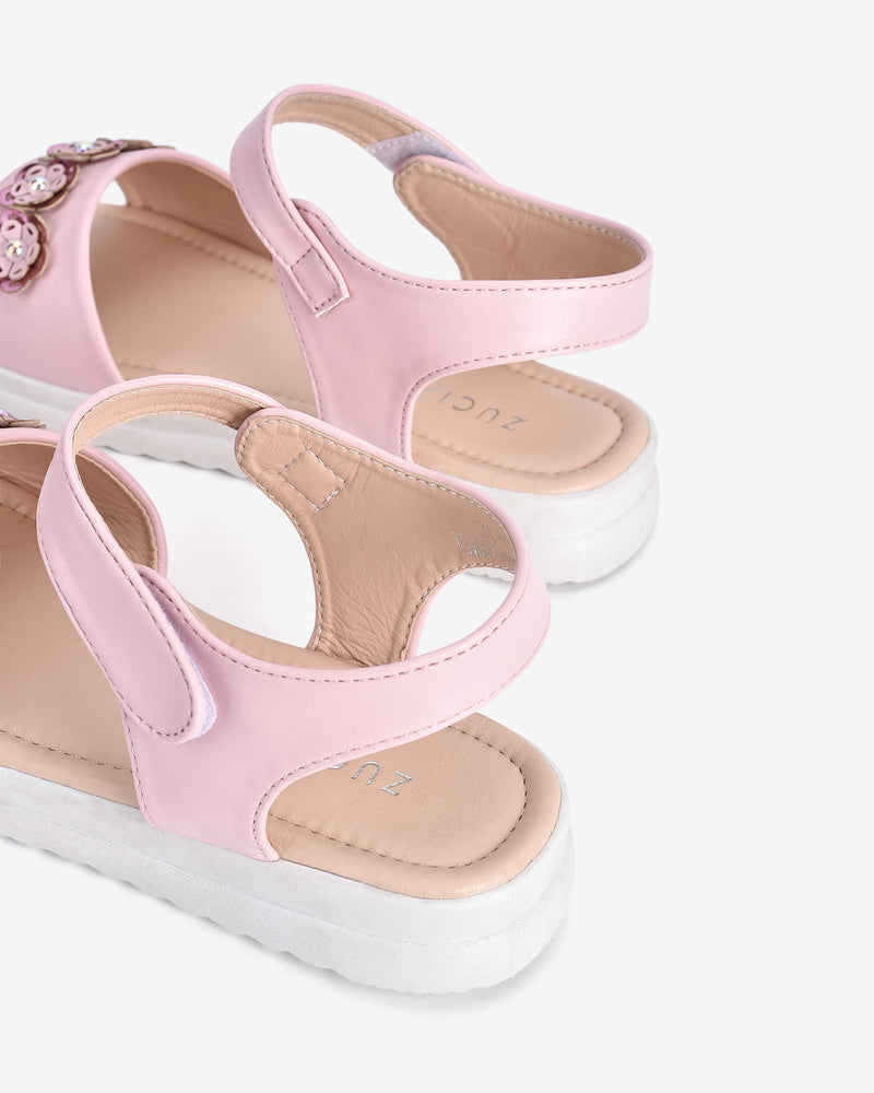 Giày Sandals Trẻ Em Zucia Đính Hoa Ngọc-SCS04-Hồng Color1