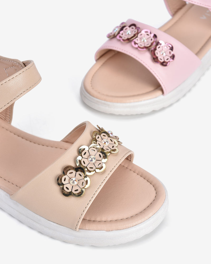 Giày Sandals Zucia Trẻ Em Đính Hoa Ngọc-SCS04-Hồng Color2