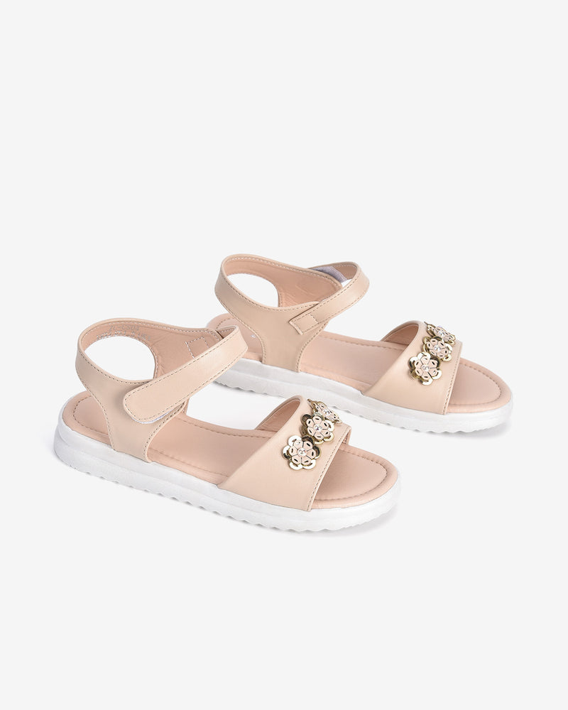 Giày Sandals Zucia Trẻ Em Đính Hoa Ngọc-SCS04-Kem Color2