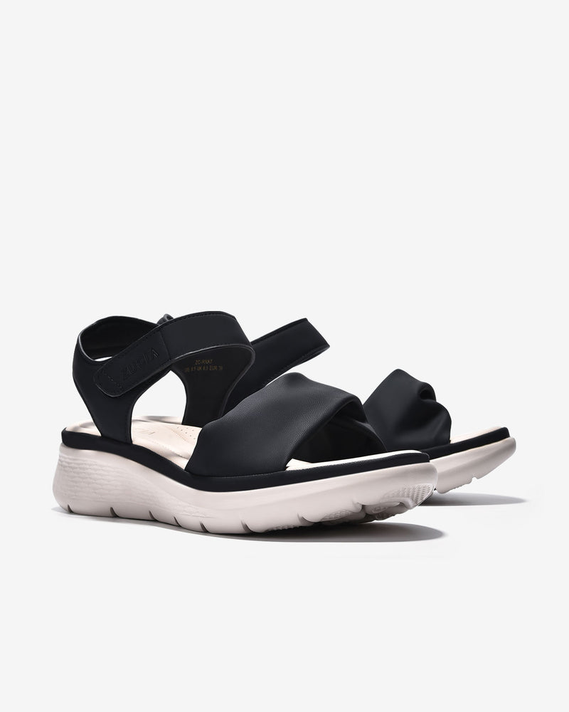 Giày Sandal Zucia Quai Trơn Xoắn Cách Điệu-SRXA7-Đen Color1