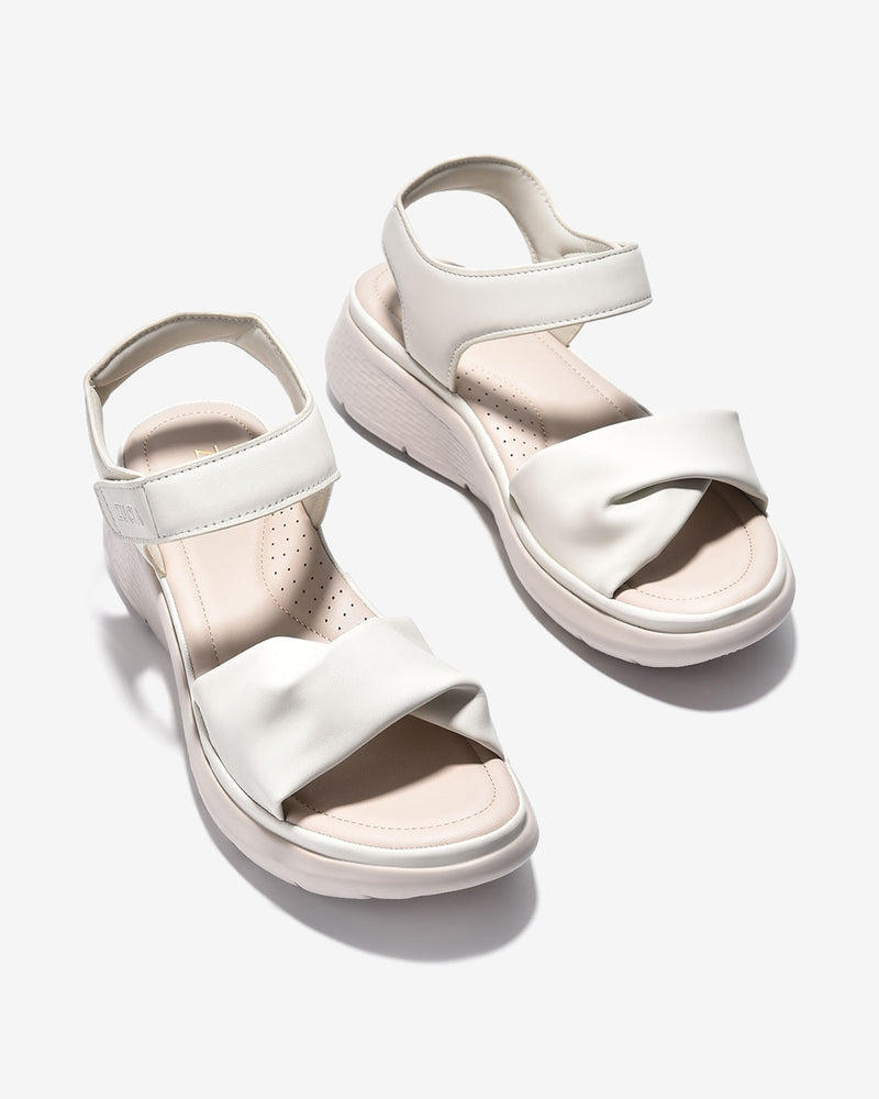 Giày Sandal Zucia Quai Trơn Xoắn Cách Điệu-SRXA7-Kem Color2