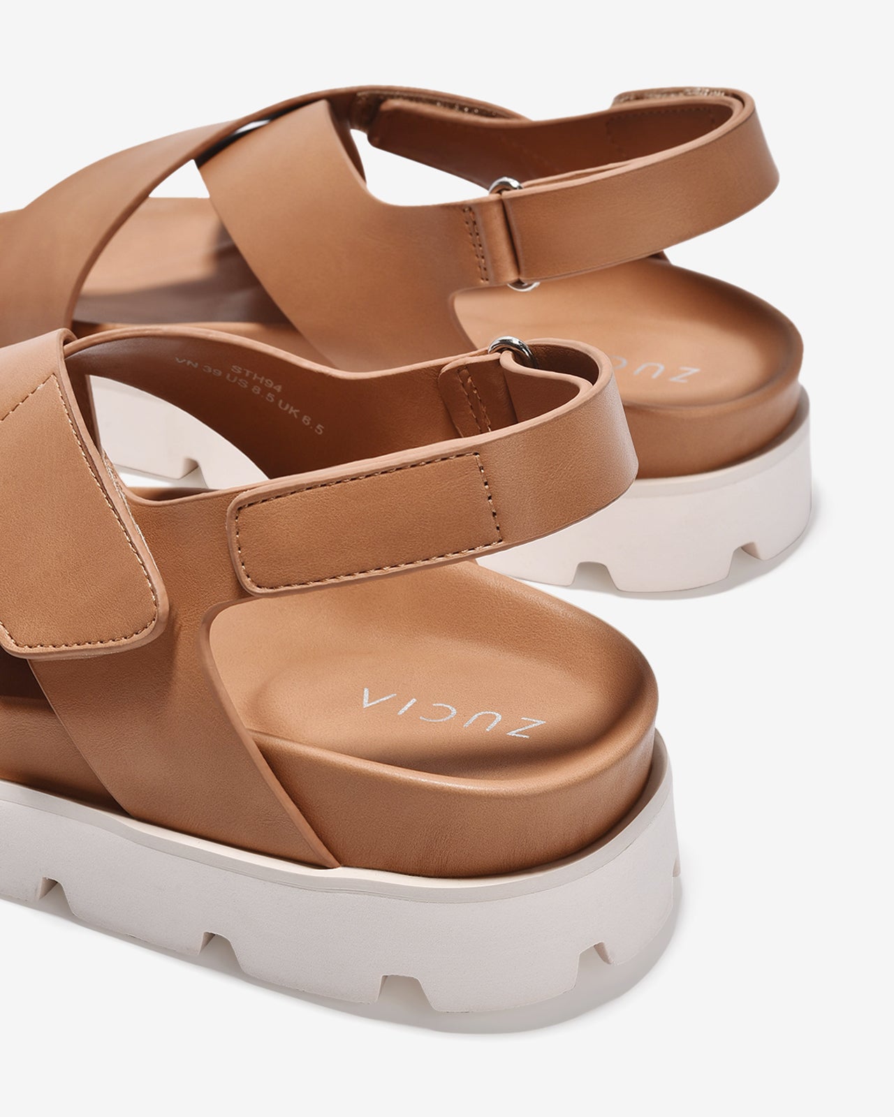 Giày Sandal Zucia Quai Chéo Bản To-STH94-Nâu Color2