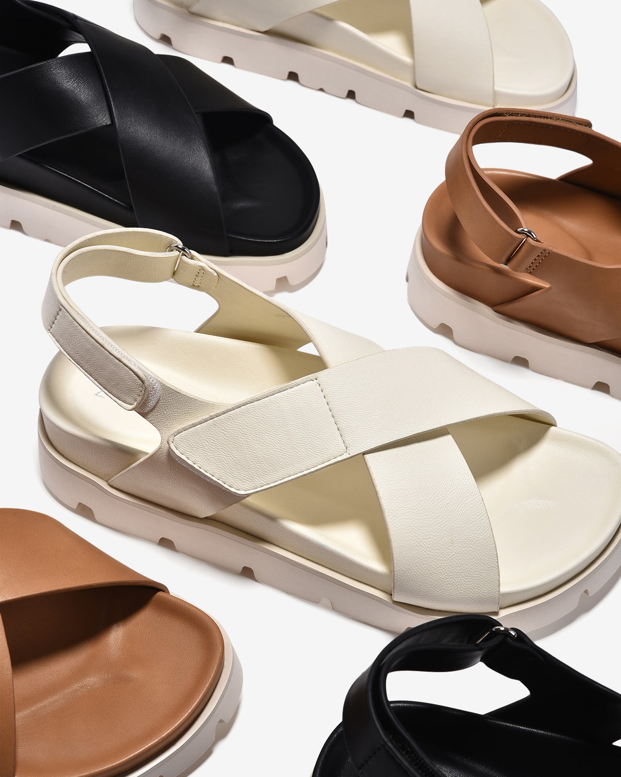 Giày Sandal Zucia Quai Chéo Bản To-STH94-Nâu Color2