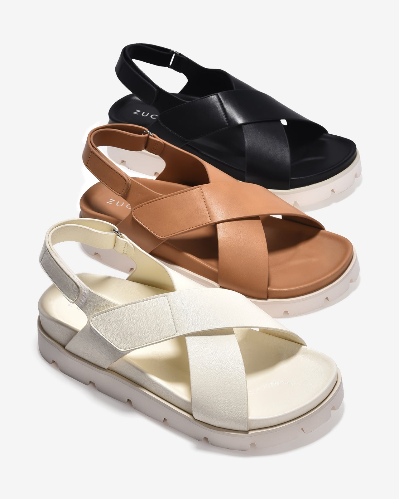 Giày Sandal Zucia Quai Chéo Bản To-STH94-Trắng Color3