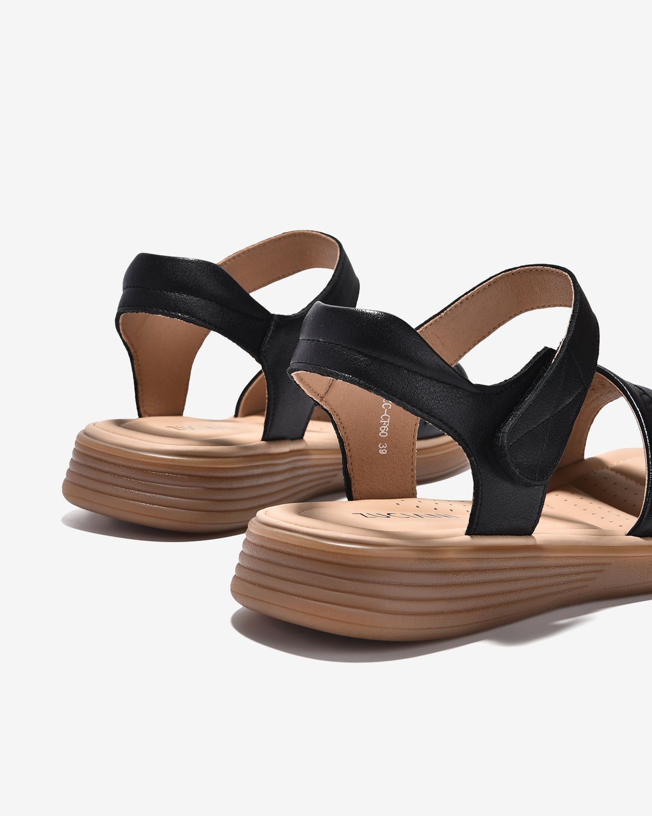 Sandals Nữ Zuciani Quai Ngang Thêu Hoạ Tiết-SCF60-Đen Color2