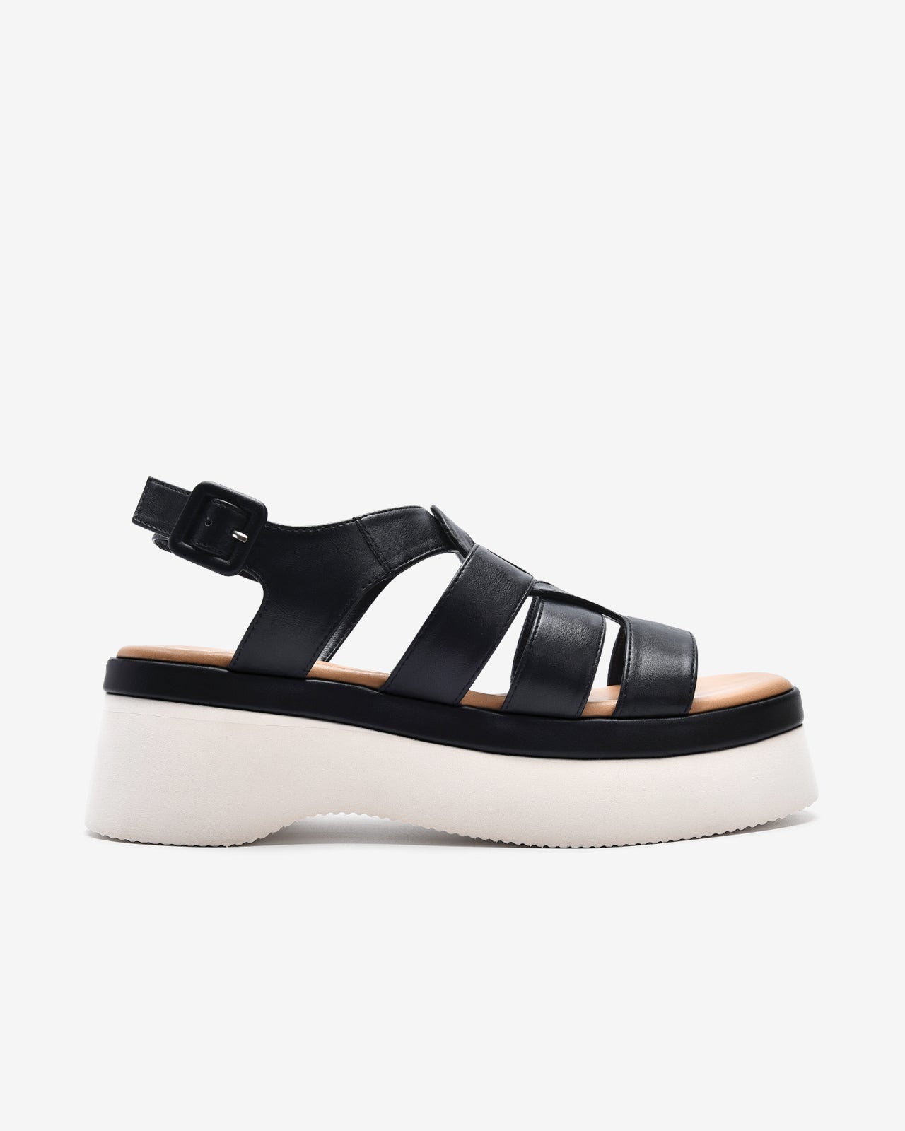 Giày Sandal Xuồng Zucia Đế Platform Sole Tôn Dáng-STH90-Đen Color2First
