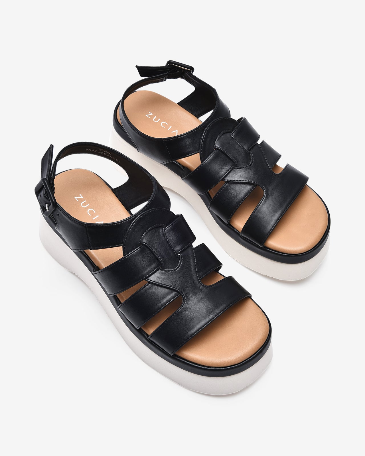 Giày Sandal Xuồng Zucia Đế Platform Sole Tôn Dáng-STH90-Đen Color1