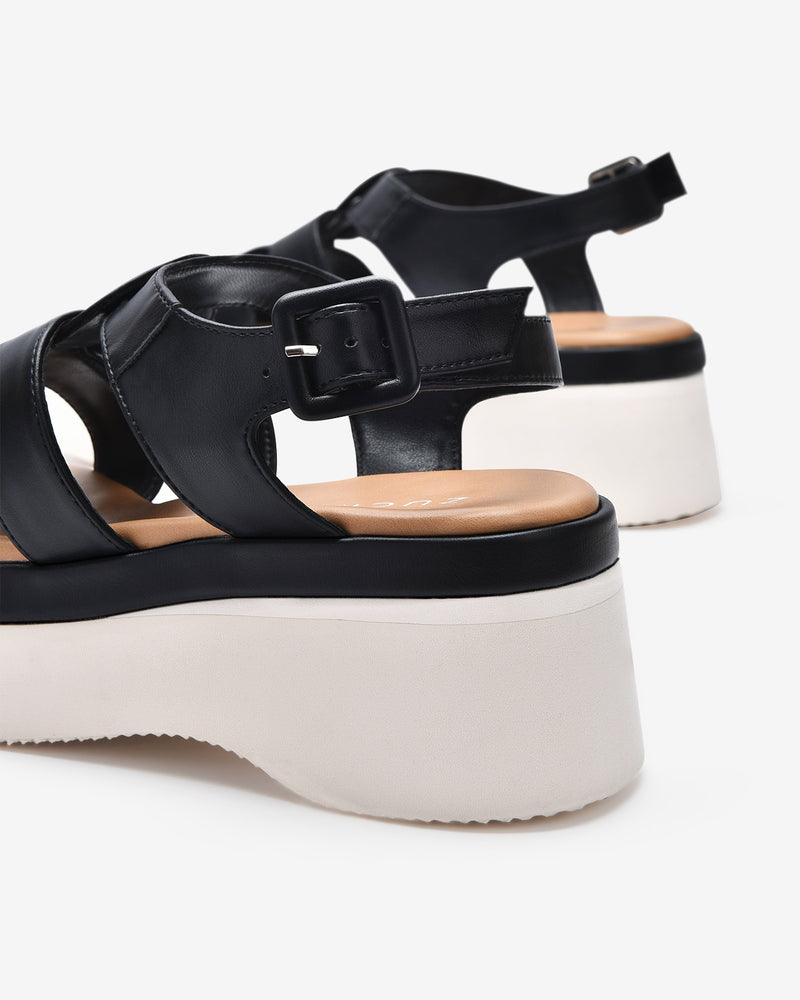 Giày Sandal Xuồng Zucia Đế Platform Sole Tôn Dáng-STH90-Đen Color1