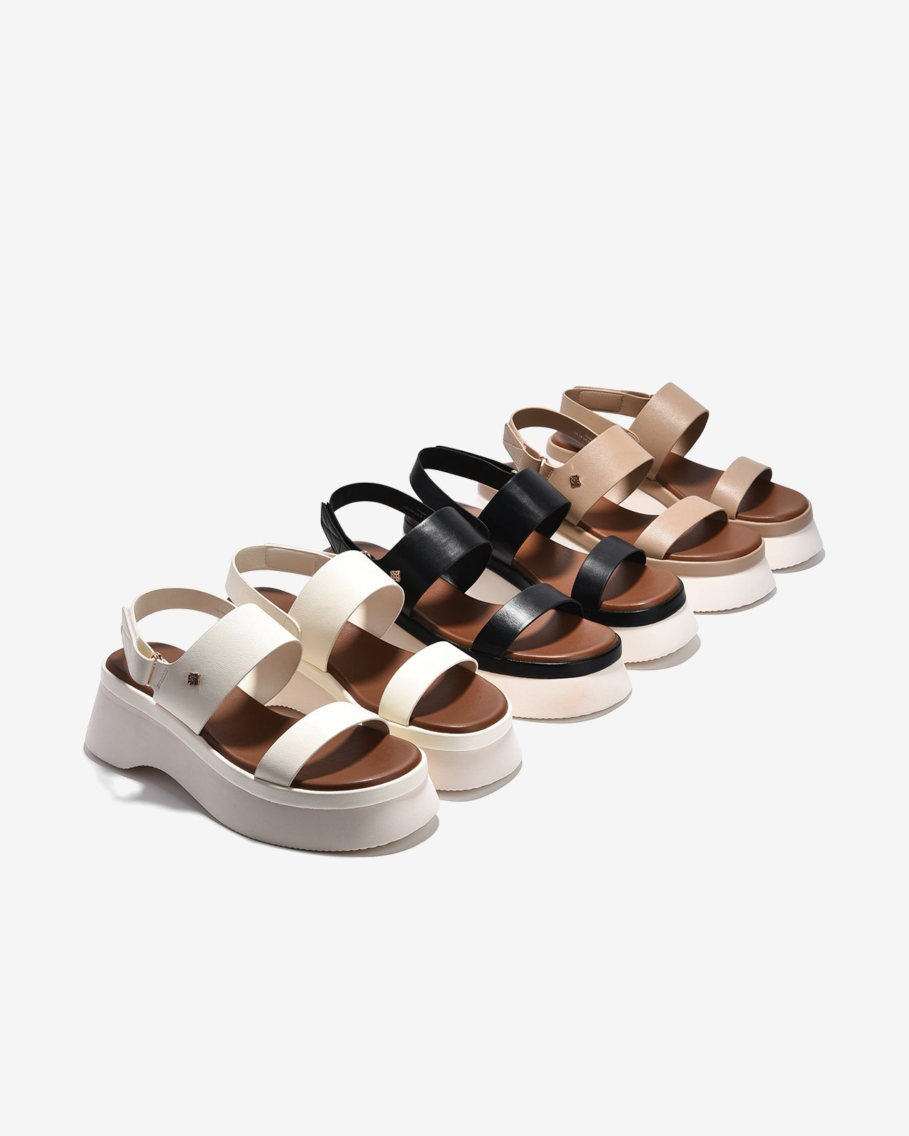 Sandal Xuồng Zucia Hai Quai Ngang Đính Logo-STH99-Cafe Color2