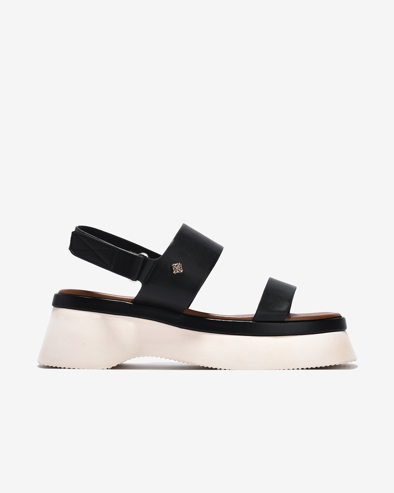 Sandal Xuồng Zucia Hai Quai Ngang Đính Logo-STH99-Đen Color3First