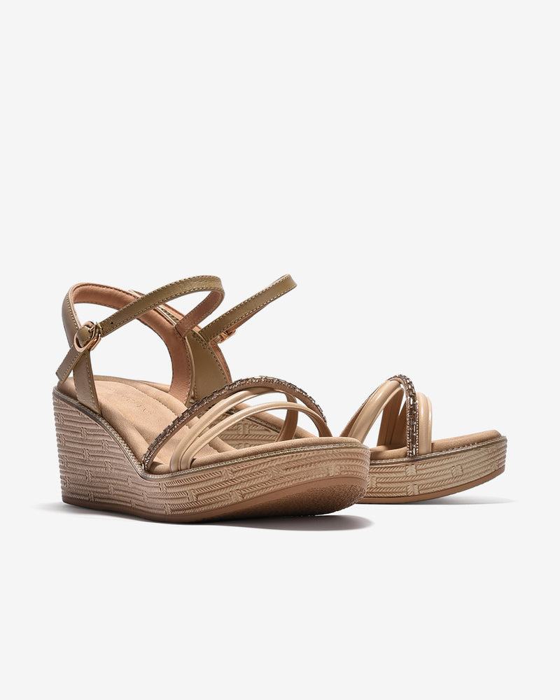 Giày Sandal Xuồng Zuciani Quai Đá Lấp Lánh-SCM15-Cafe Color2