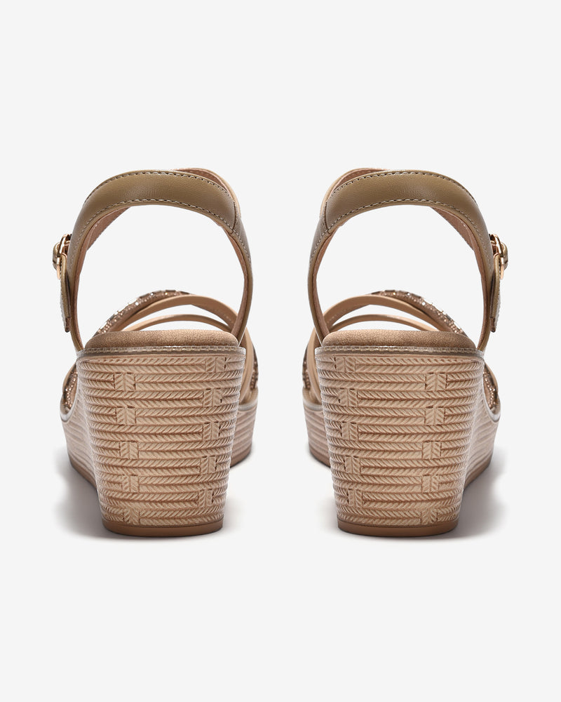 Giày Sandal Xuồng Zuciani Quai Đá Lấp Lánh-SCM15-Cafe Color2