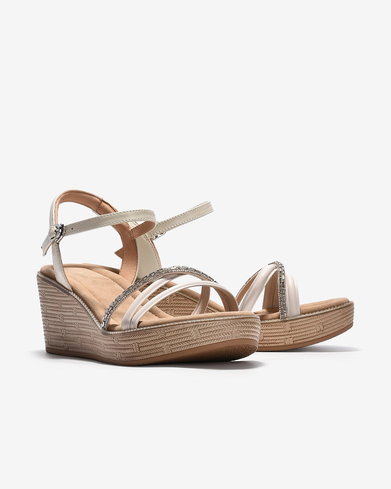 Giày Sandal Xuồng Zuciani Quai Đá Lấp Lánh-SCM15-Trắng Color2