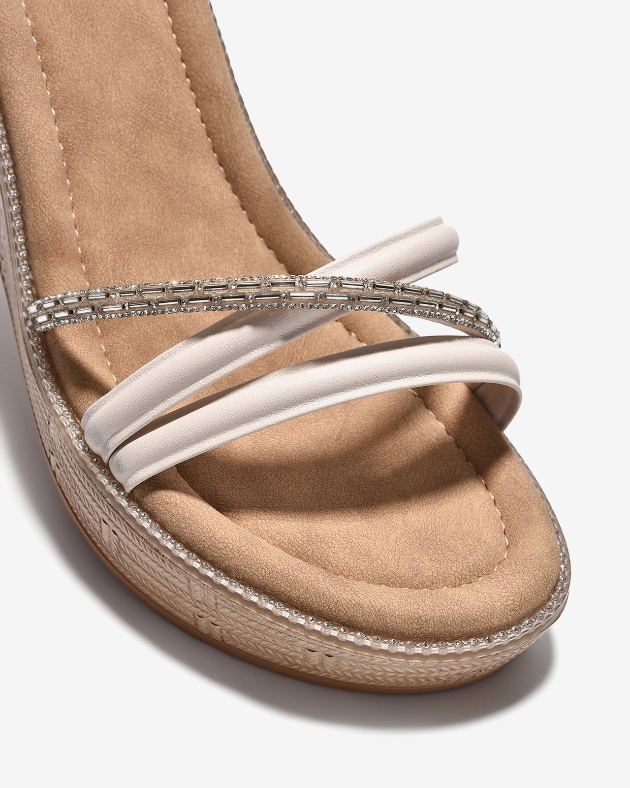 Giày Sandal Xuồng Zuciani Quai Đá Lấp Lánh-SCM15-Trắng Color1