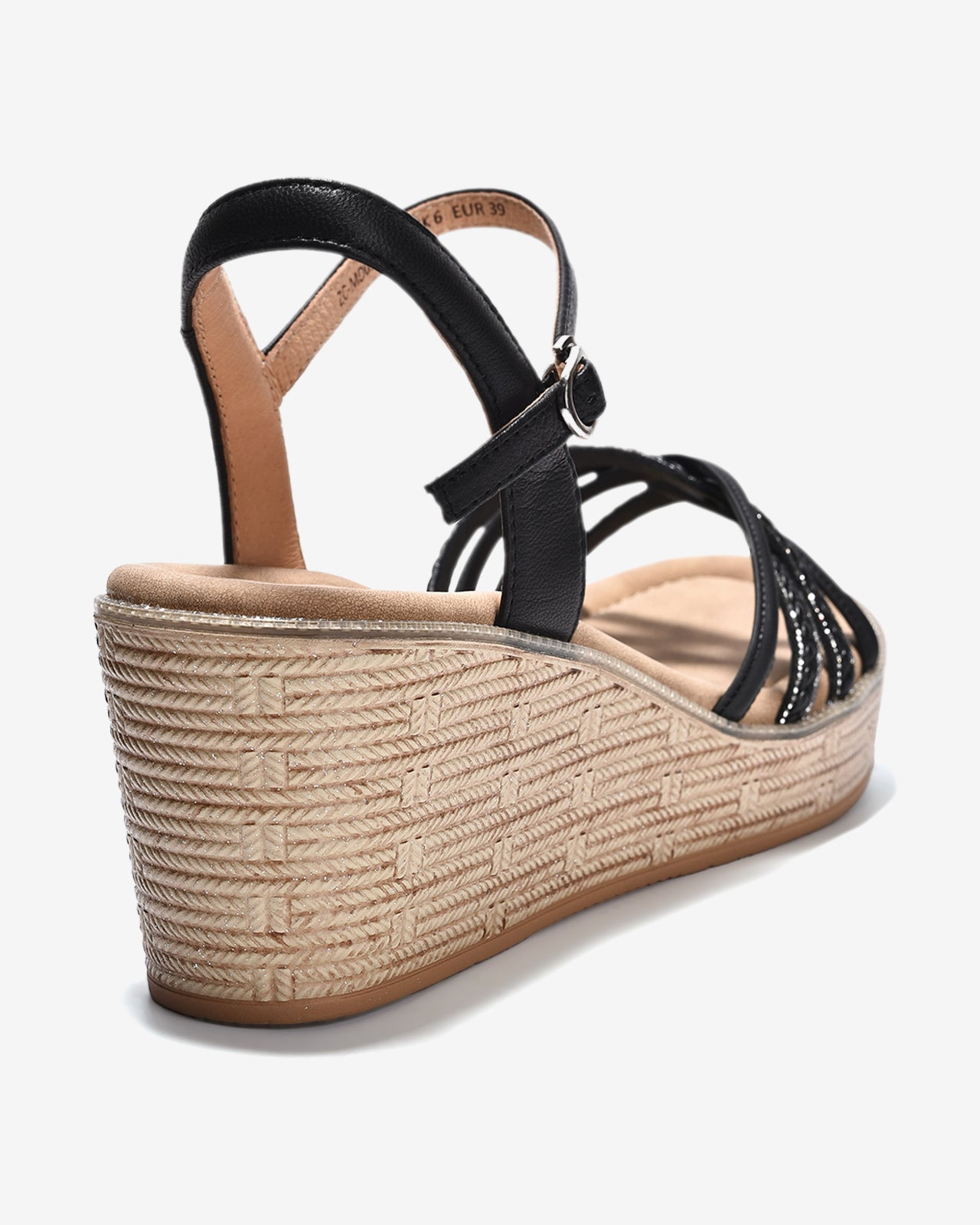 Giày Sandal Xuồng Zuciani Quai Đan Chéo Ánh Kim-SMD03Đen Color2