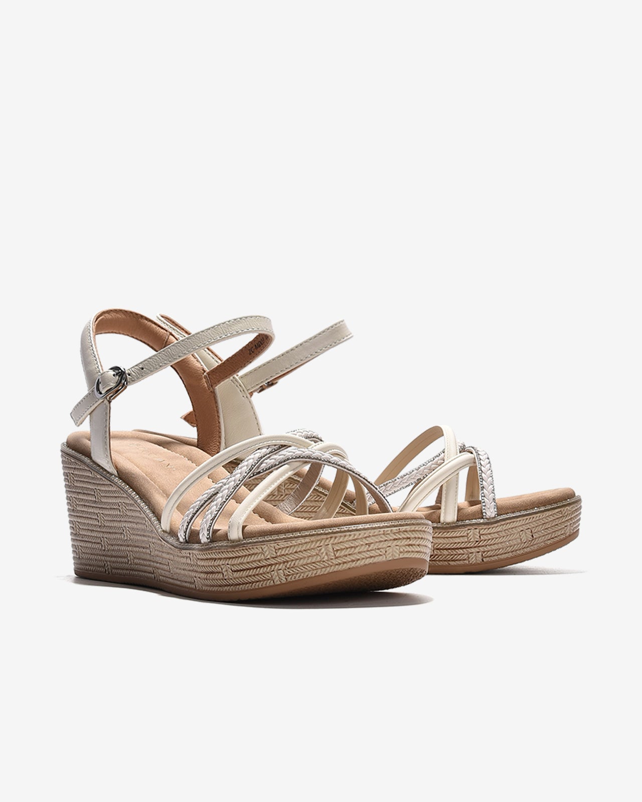 Giày Sandal Xuồng Zuciani Quai Đan Chéo Ánh Kim-SMD03-Trắng Color1