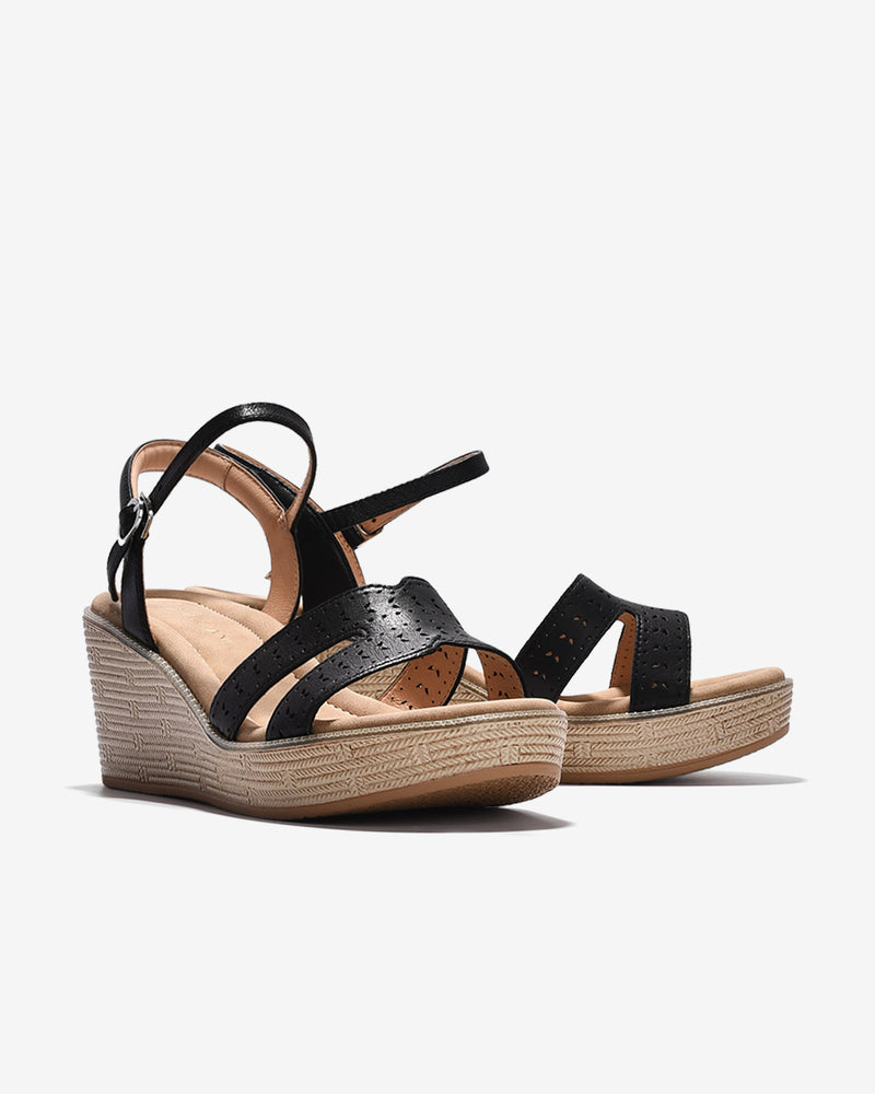 Giày Sandal Xuồng Zuciani Quai Chữ H Cách Điệu-SMD06-Đen Color2