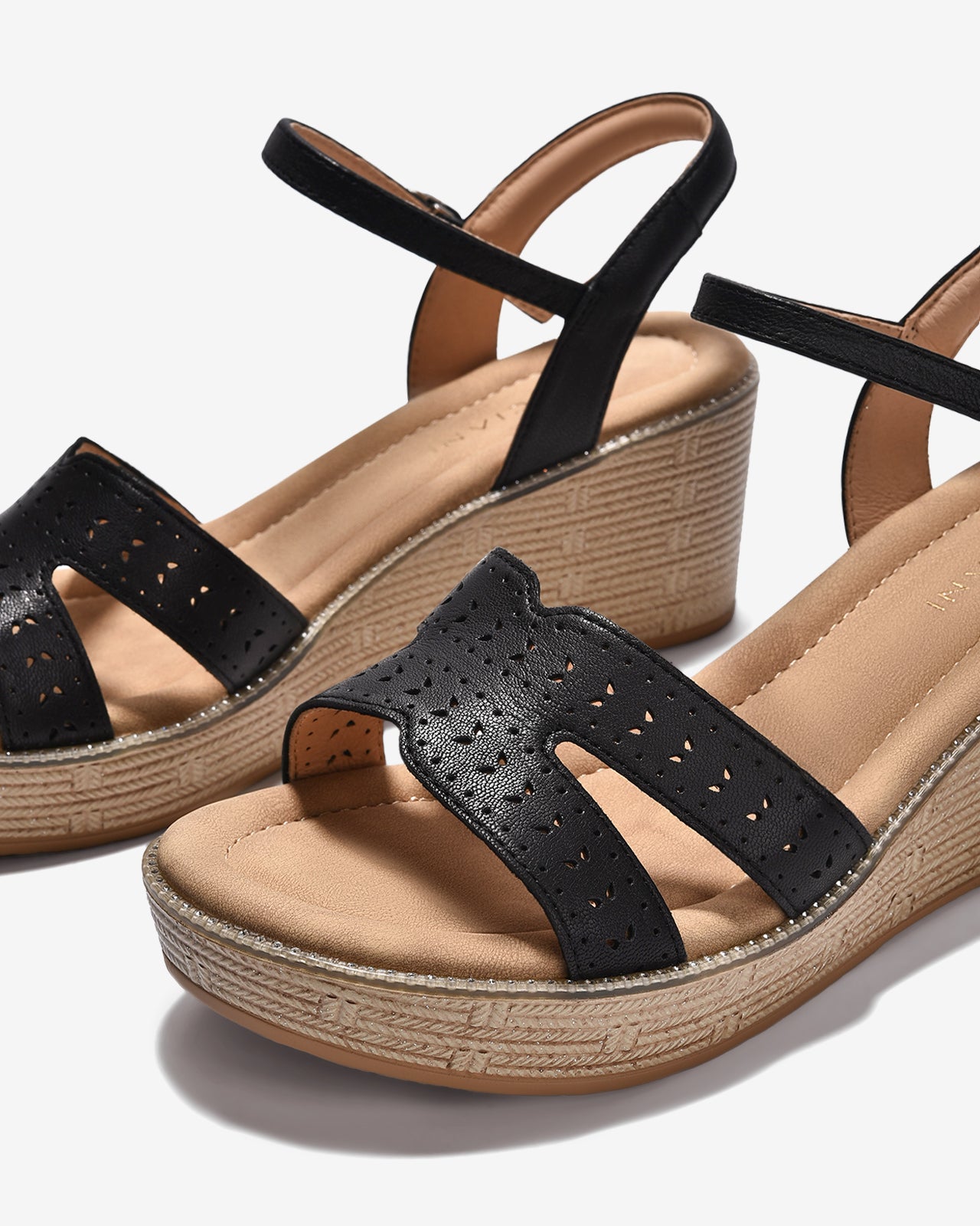 Giày Sandal Xuồng Zuciani Quai Chữ H Cách Điệu-SMD06-Đen Color2