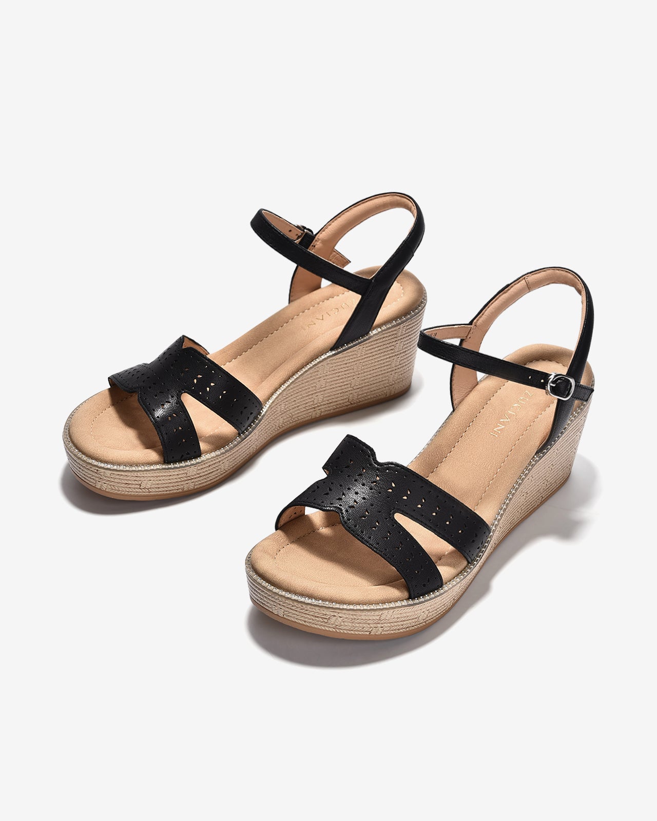 Giày Sandal Xuồng Zuciani Quai Chữ H Cách Điệu-SMD06-Đen Color2