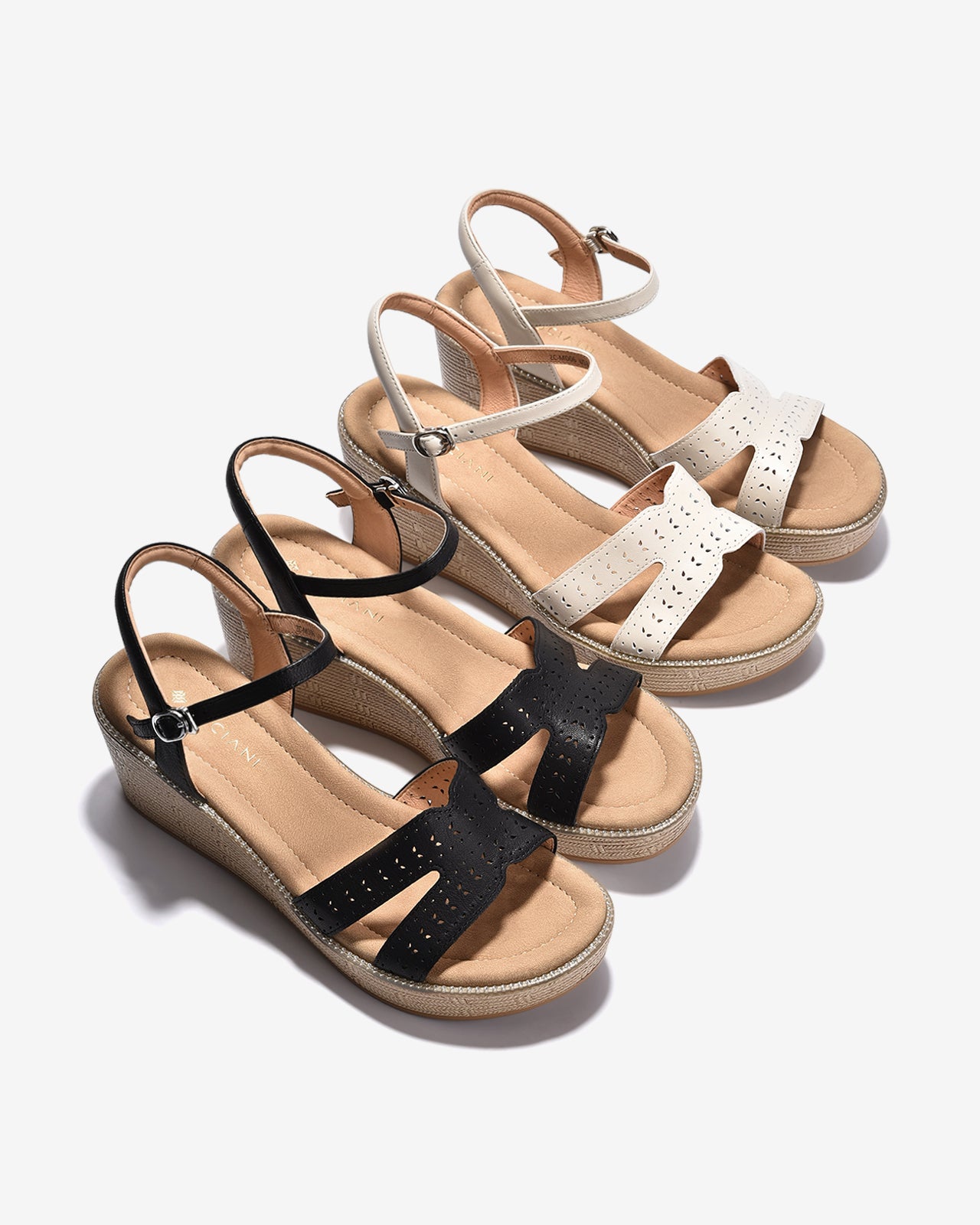 Giày Sandal Xuồng Zuciani Quai Chữ H Cách Điệu-SMD06-Trắng Color2