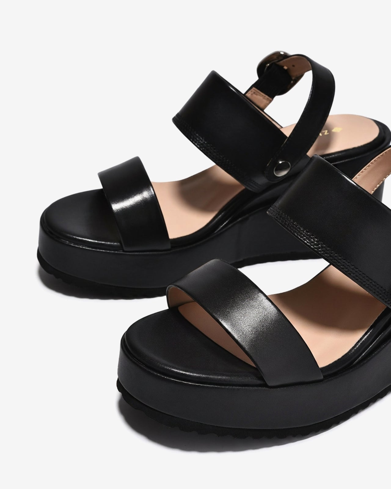 Sandal Xuồng Zuciani Đế 9CM Quai Đôi-SSD01Đen Color2