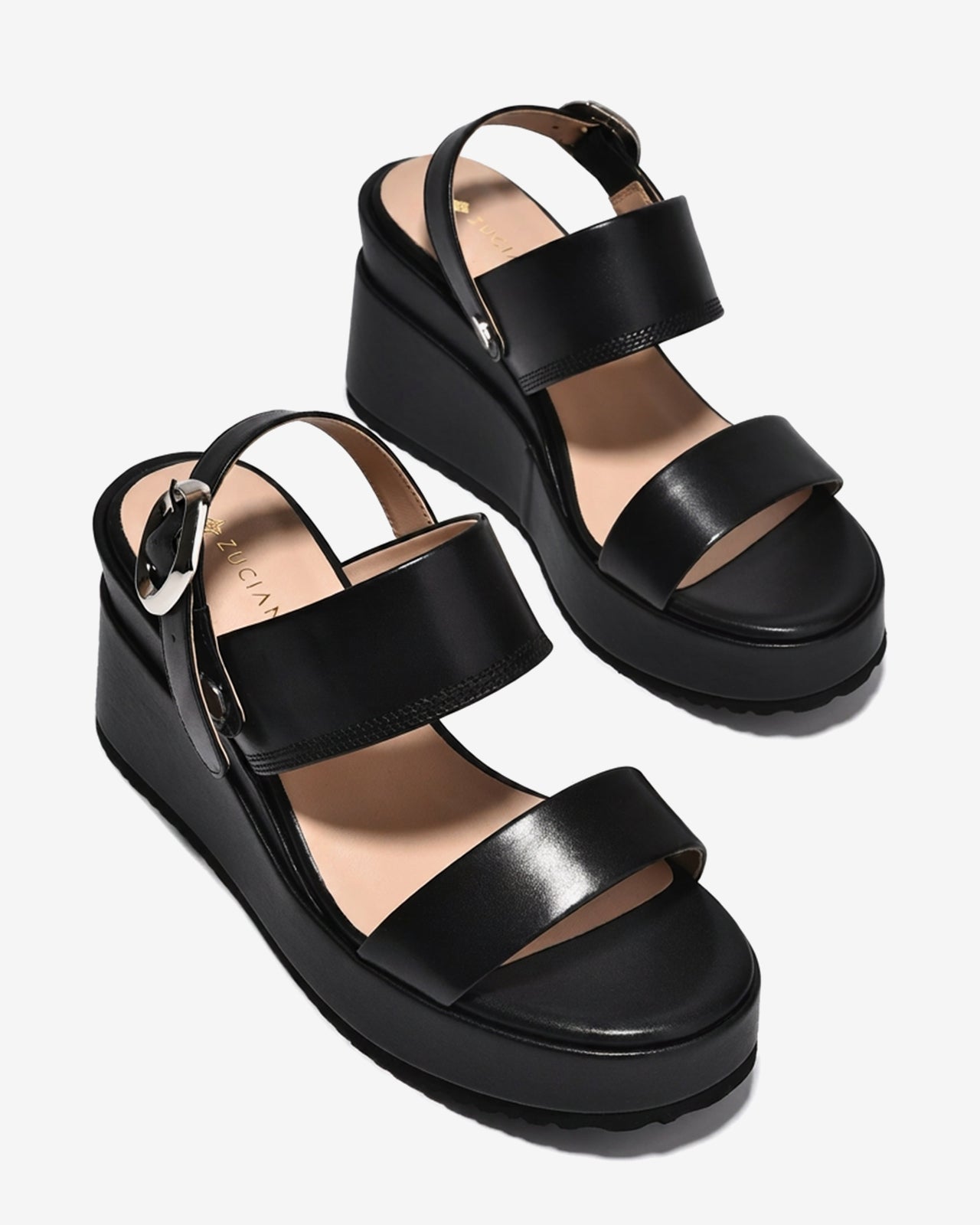 Sandal Xuồng Zuciani Đế 9CM Quai Đôi-SSD01Đen Color2