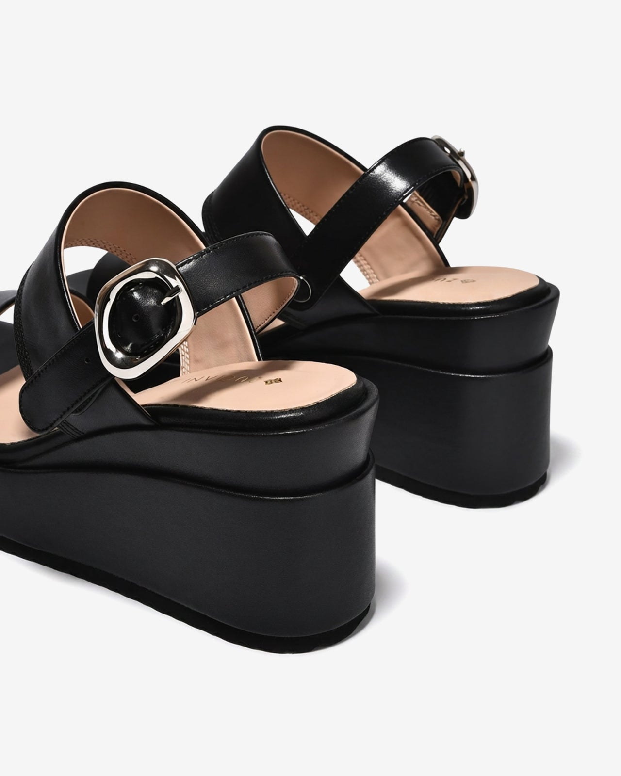Sandal Xuồng Zuciani Đế 9CM Quai Đôi-SSD01Đen Color2