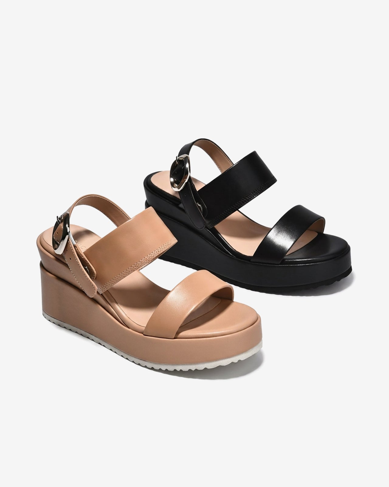 Sandal Xuồng Zuciani Đế 9CM Quai Đôi-SSD01Đen Color2