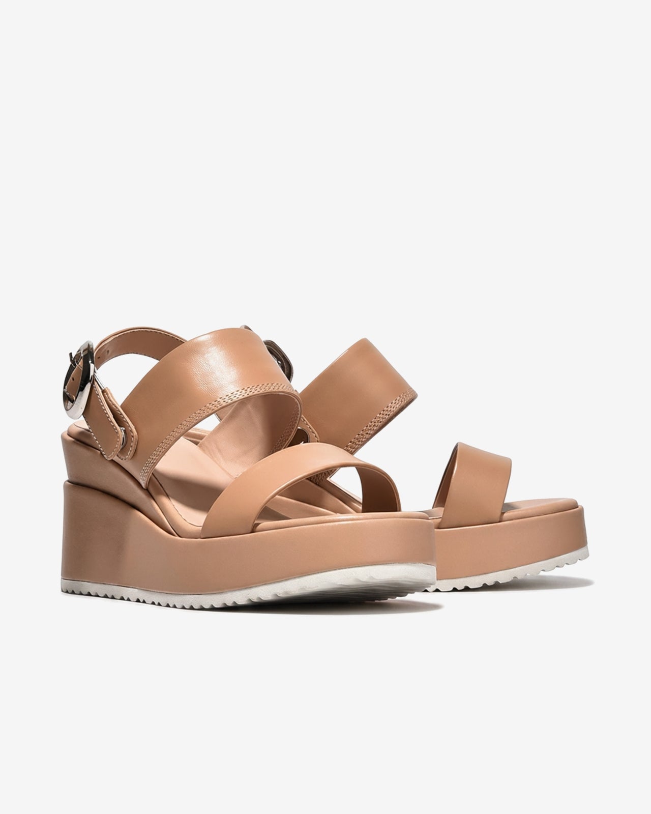 Sandal Xuồng Zuciani Đế 9CM Quai Đôi-SSD01-Kem Color2