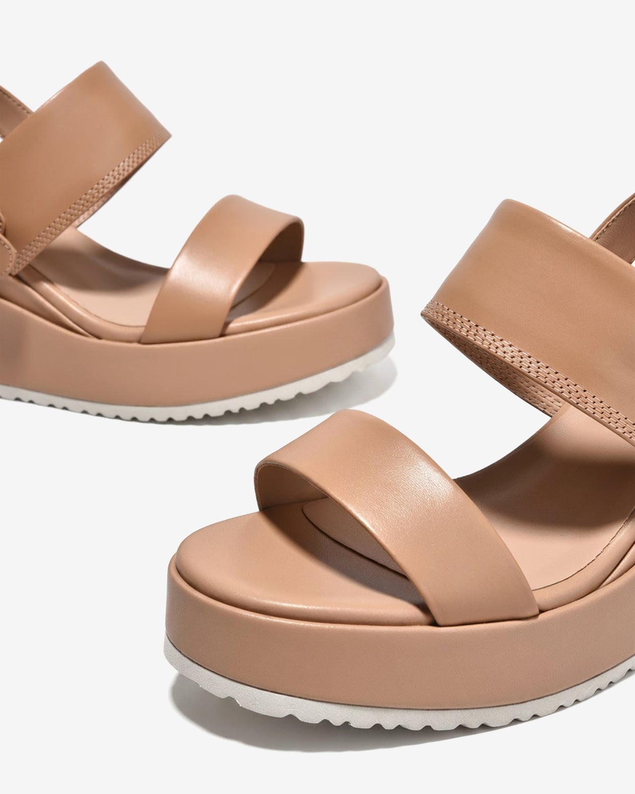 Sandal Xuồng Zuciani Đế 9CM Quai Đôi-SSD01-Kem Color2