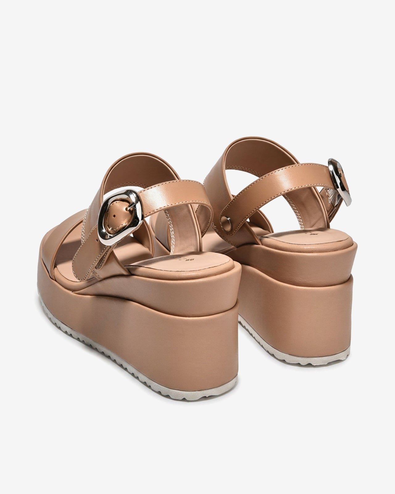 Sandal Xuồng Zuciani Đế 9CM Quai Đôi-SSD01-Kem Color2