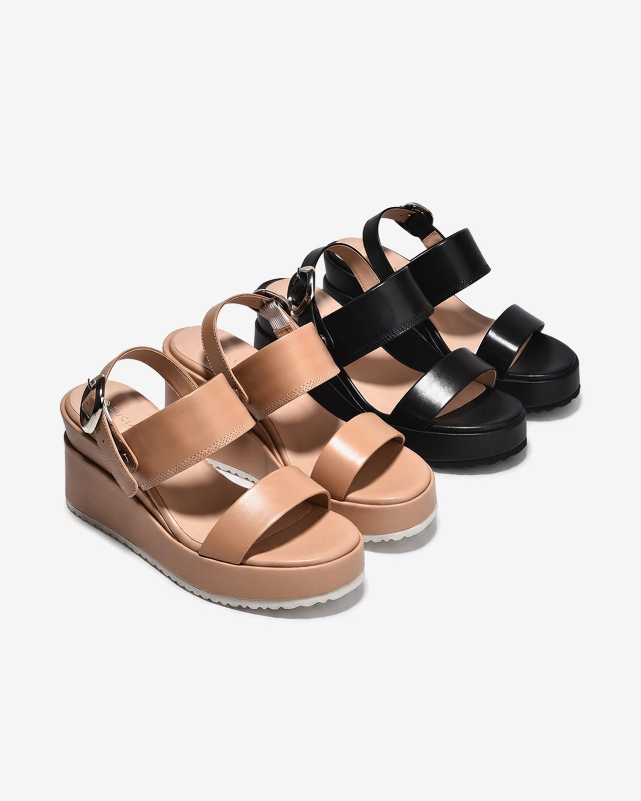 Sandal Xuồng Zuciani Đế 9CM Quai Đôi-SSD01-Kem Color2